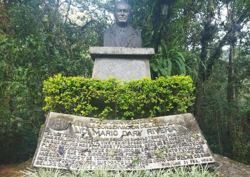 El busto de Mario René Dary Rivera, homenaje al científico que impulsó la creación del Biotopo. (Foto: Biotopo del Quetzal)