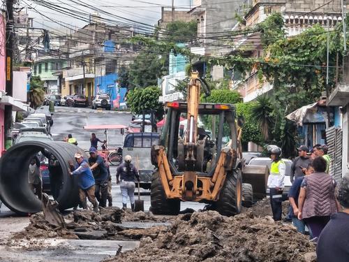 Autoridades de Mixco cerraron el paso. (Foto: Emixtra)