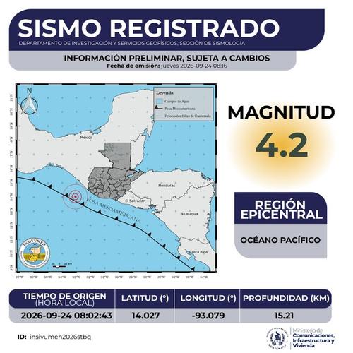 El sismo fue sensible esta mañana. (Foto: Insivumeh)