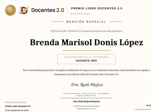 Brenda Donis, Premio Lider Docentes 2.0, Iberoamerica, guatemala, soy502, noticias 1