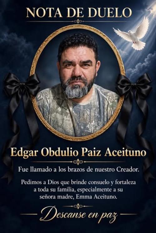 La otra víctima mortal es Edgar Obdulio Paiz Aceituno. (Foto: Redes sociales)