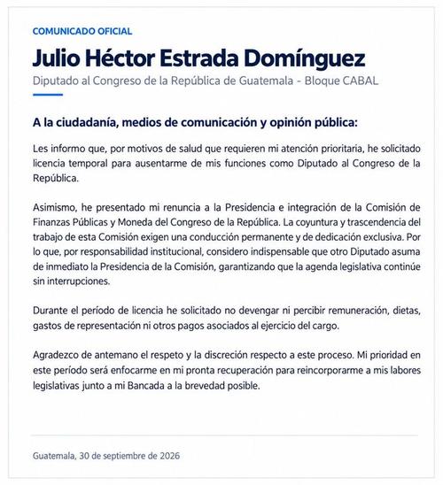 Comunicado Oficial.