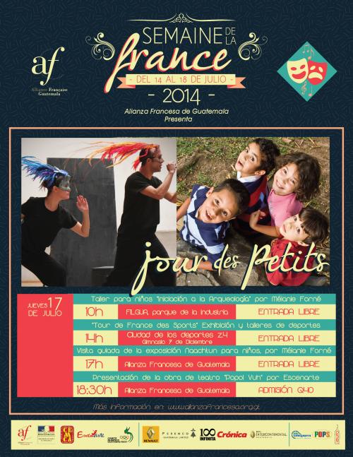 El jueves estará dedicado a los más pequeños con interesantes actividades especializadas. (Diseño: Alianza Francesa de Guatemala)