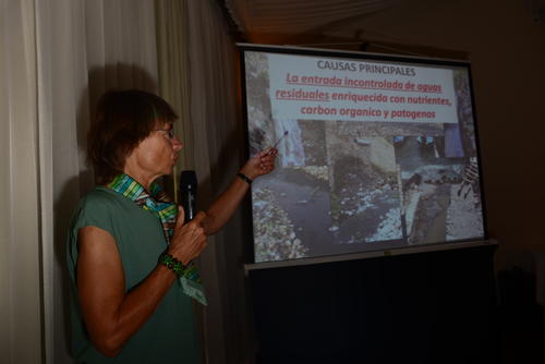 La ingeniera estadounidense Eliska Rejmankova cree que el lago aún puede salvarse de convertirse en el próximo lago de Amatitlán. (Foto: Jesús Alfonso/Soy502)