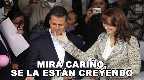 Meme de Rivera y Peña Nieto se burla de la justificación dada por la Primera Dama mexicana. (Foto: Twitter)