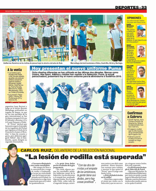 Esta fue la publicación de Nuestro Diario, días antes del debut de la Sele en las eliminatorias en 2008.