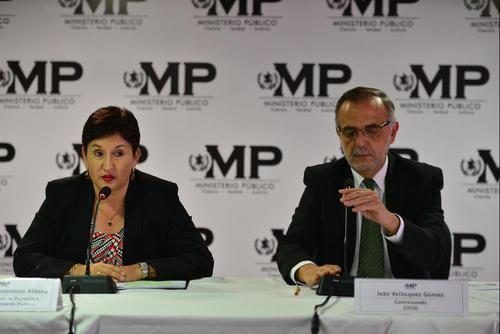 La fiscal general Thelma Aldana y el comisionado de CICIG, Iván Velásquez han presentado los casos en conferencia de prensa. (Foto: Archivo/Soy502)