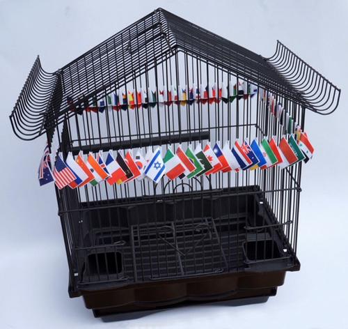 Poyón presenta su trabajo titulado "Usos alternativos de una bandera". (Foto: Ángel Poyón)