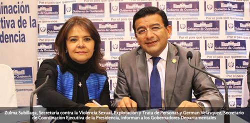 Zulma Subillaga, titular de SVET, y German Velásquez, Secretario de Coordinación Ejecutiva de la Presidencia, han presentado su renuncia para buscar ser diputados. (Foto: Secretaría Ejecutiva de la Presidencia)