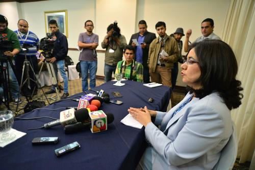 La jueza Claudia Escobar ofreció una conferencia de prensa. (Foto: Wilder López/Soy502)