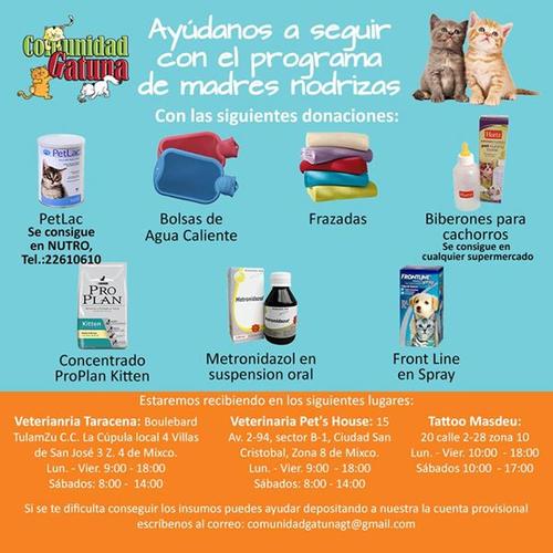 Artículos para el programa de Madres Nodrizas.