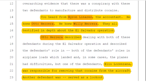 El fiscal Stephen Sola dijo que Byron Linares, Otto y Guillermo (Willy) Herrera ofrecieron un testimonio “a fondo” contra los hermanos Lorenzana, según el expediente 03-CR-00331-CKK en una corte de Washington, D.C.