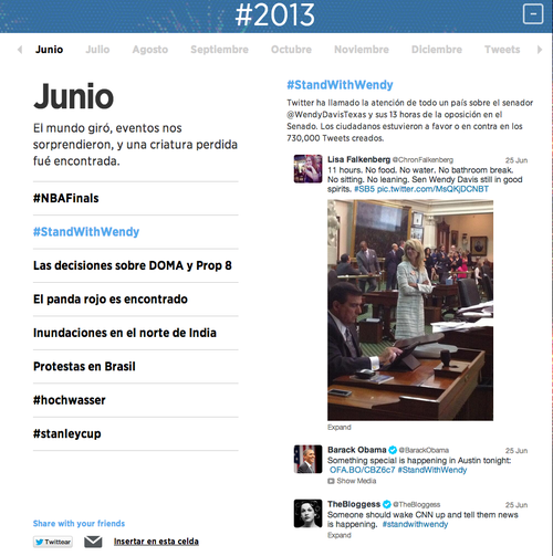 Junio 2013 según Twitter.