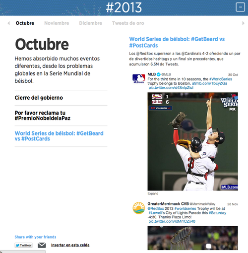 Octubre 2013 según Twitter.