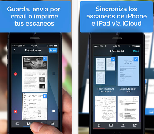 Guarda, envía por correo electrónico o imprime tus escaneos con esta útil aplicación.