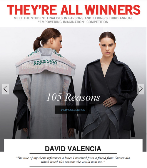 La publicación con la colección "105 reasons" de David Valencia en Style.