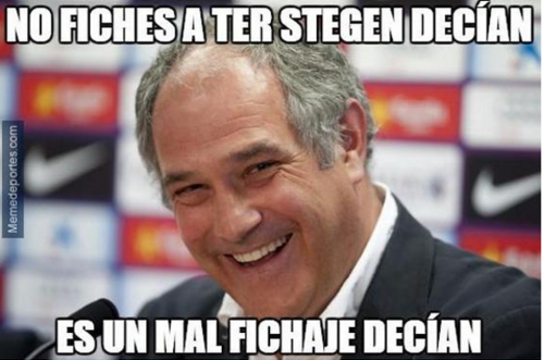 El portero del Barcelona se lució para evitar una goleada del equipo alemán. (Foto: MemeDeportes)