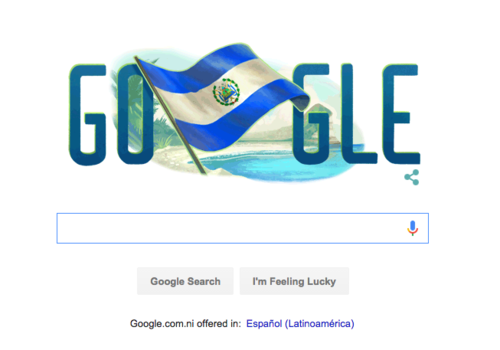 Para Nicaragua Google también dedica su página de inicio.