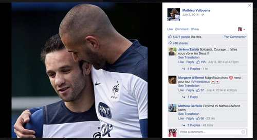 Valbuena mantiene su foto de perfil en Facebook en la que sale con Karim Benzema. (Foto: Facebook)