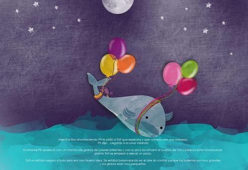 "Toti y la luna" es el nombre del cuento ilustrado con el que Jess Pérez ganó el primer lugar en la convocatoria de la Universidad Pontifica de Chile junto con la corporación japonesa SkillUp. (Diseño: Jess Pérez)
