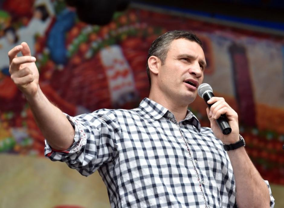 El alcalde de Kiev, fue campeón mundial de boxeo. (Foto:AFP) 