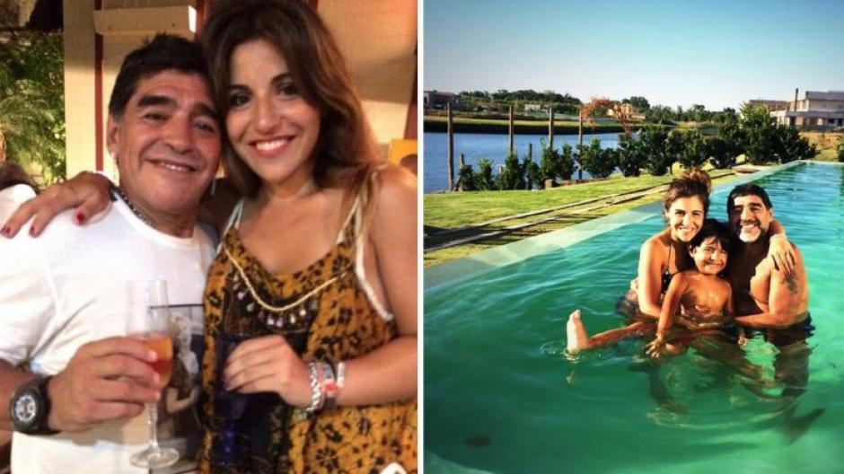 El exfutbolista argentino Diego Maradona, su hija Gianinna y su nieto Benjamin pasaron la Navidad en Buenos Aires. (Twitter)