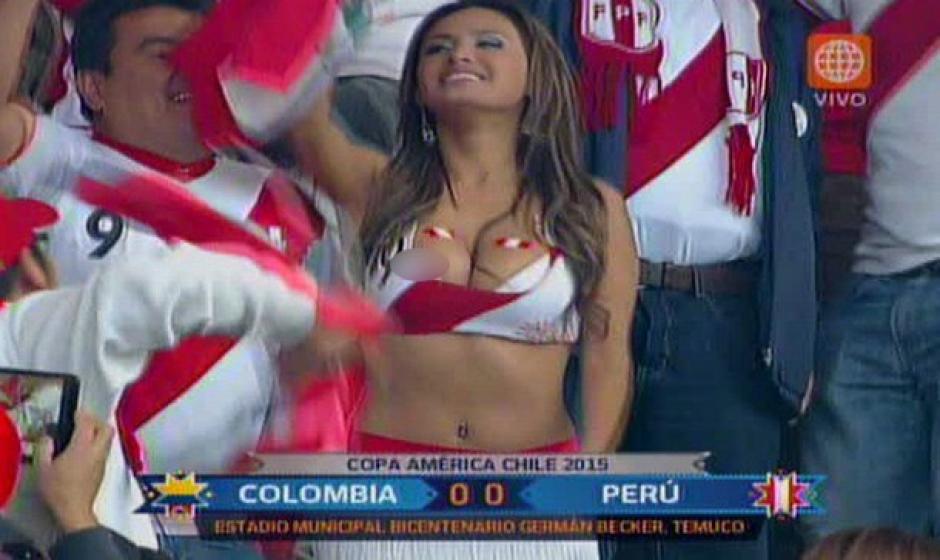 Nissu Cauti cautivó a todos durante el juego entre Colombia y Perú. (Foto: trome.pe)