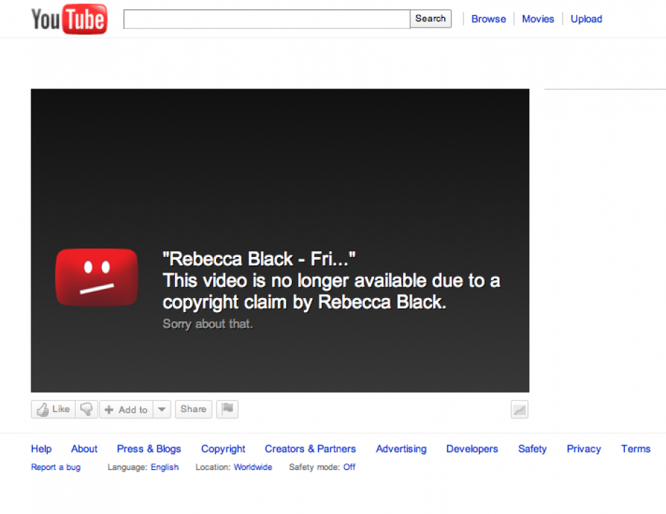 Algunos videos de muchos usuarios de Youtube, han sido retirados por derechos de autor. (Imagen: techcrunch.com)