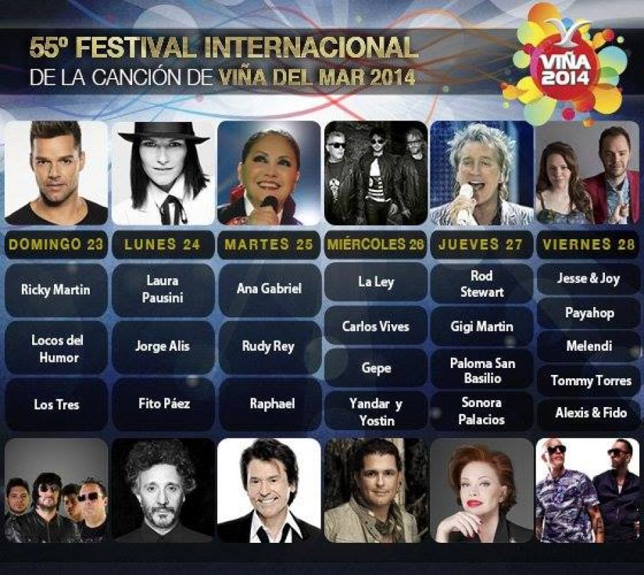 El Festival de la ciudad balneario de Viña del Mar, situada a 120 kilómetros al noroeste de Santiago, frente al Pacífico, esta considerado el certamen artístico de mayor duración en el mundo. Foto Festival Viña del Mar/Facebook