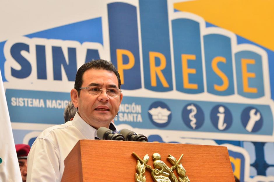 Presidente Jimmy Morales participó en el lanzamiento del Sinaprese 2017. (Foto: Jesús Alfonso/Soy502)