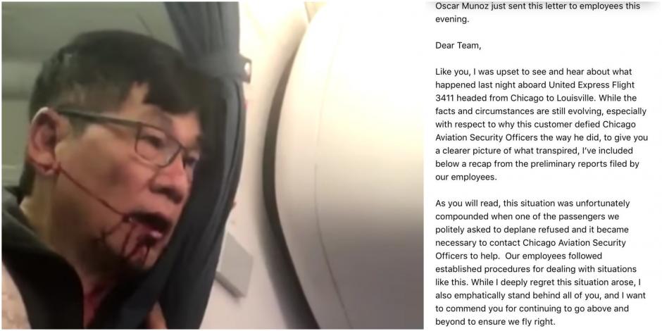 El comunicado que acaba de lanzar United Airlines causó aún más indignación por el violento desalojo de un pasajero. (Foto: elaboración propia) 