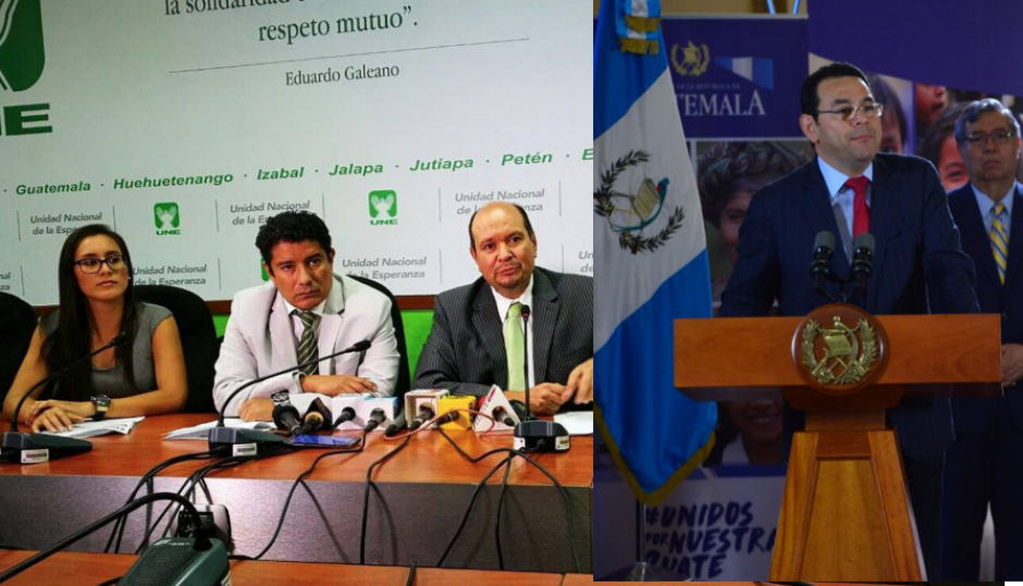 El mandatario le respondió a la UNE por medio de su cuenta de Facebook. (Foto: Archivo/Soy502)