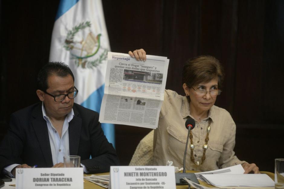 La diputada Nineth Montenegro de Encuentro por Guatemala, cuestionó la inversión en alimentos en centros de protección a menores. (Foto: Wilder López/Soy502) 
