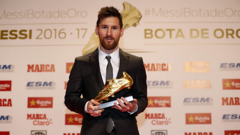 Messi obtuvo su cuarta Bota de Oro por ser el máximo goleador en ligas europeas. (Foto: Marca.com) 