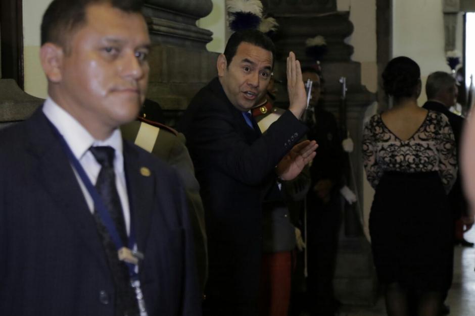 El presidente Jimmy Morales participó en la Sesión Solemne del Congreso. (Foto: Alejandro Balán/Soy502)