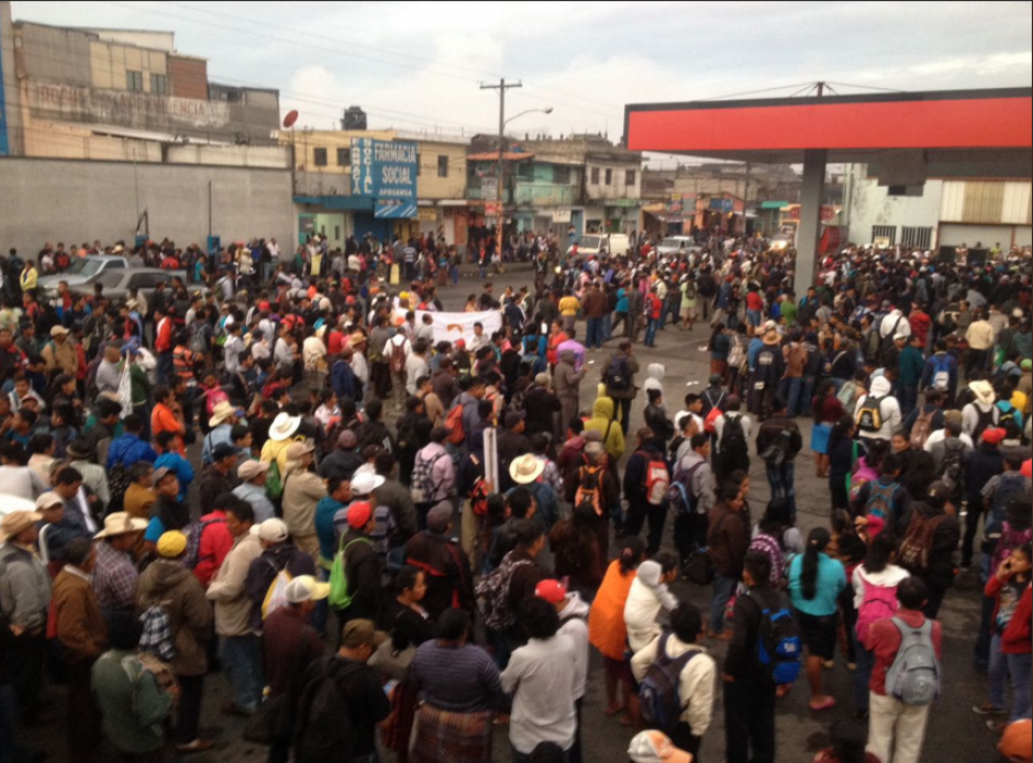 Grupos de campesinos han llegado a la ciudad para unirse al #Paro20S. (Foto: PMT Villa Nueva)