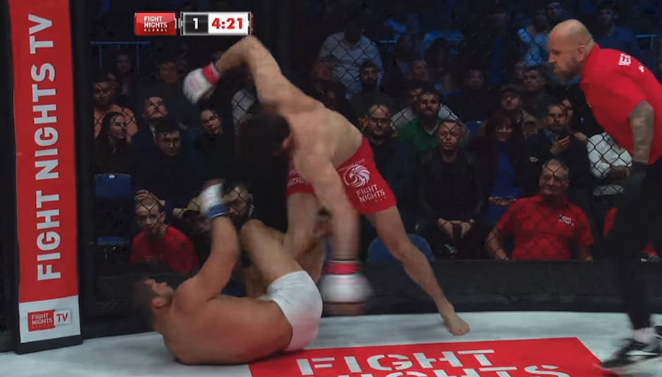 Aliaskhab Khizriev le propinó 45 golpes en 58 segundos a Rousimar Palhares. (Foto: captura de pantalla)