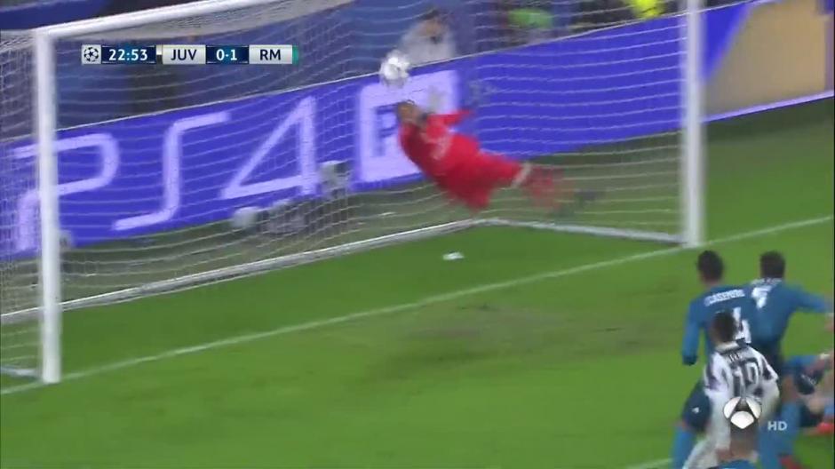 Keylor Navas, con una espectacular atajada, mantiene el triunfo del Real Madrid sobre la Juventus. (Foto: captura de video)