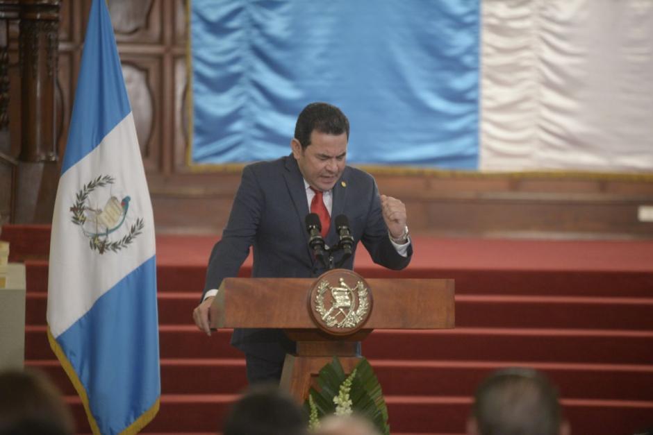El presidente Jimmy Morales participó en una actividad esta mañana. (Foto: Wilder López/Soy502) 