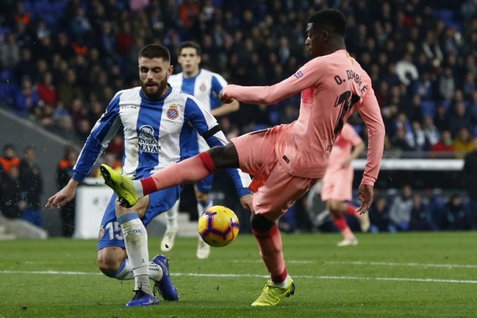 Ousmane Dembélé hizo un muy buen gol ante el Espanyol. (Foto: AFP)