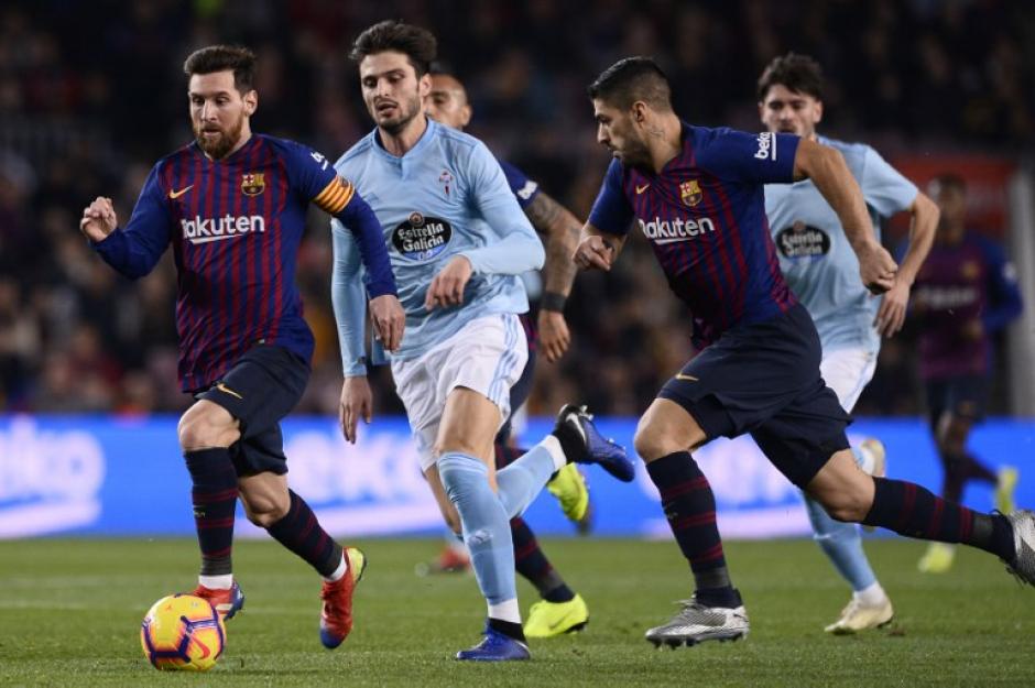 El argentino puso su primer gol en el juego al final del primer tiempo ante el Celta. (Foto: AFP)