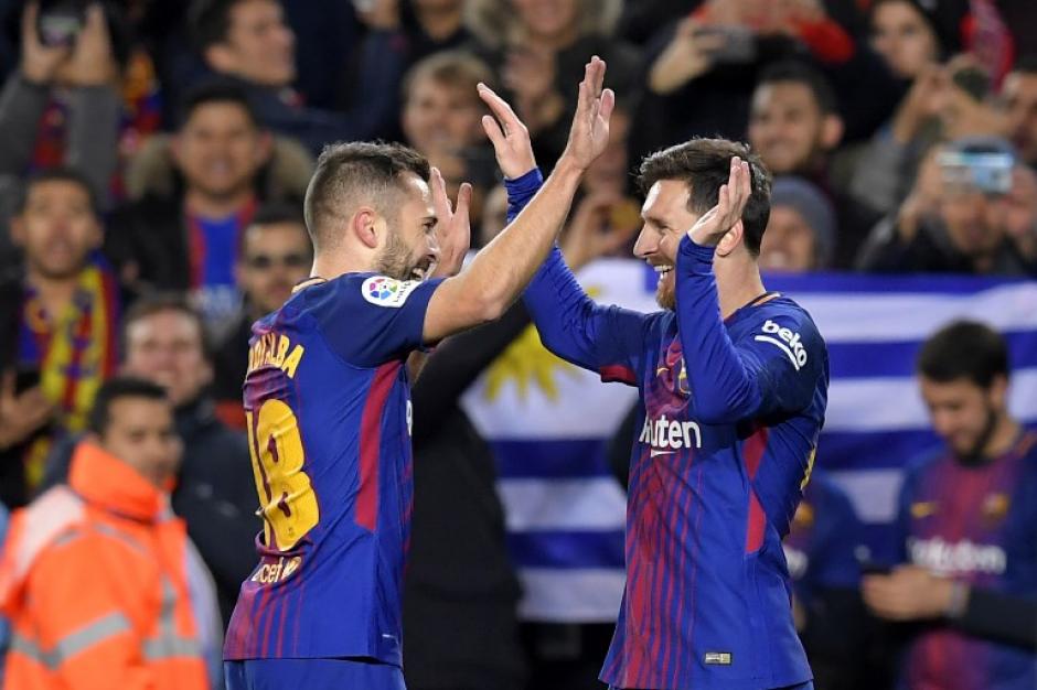 Lionel Messi y Jordy Alba liquidan al Celta de Vigo. (Foto: AFP)