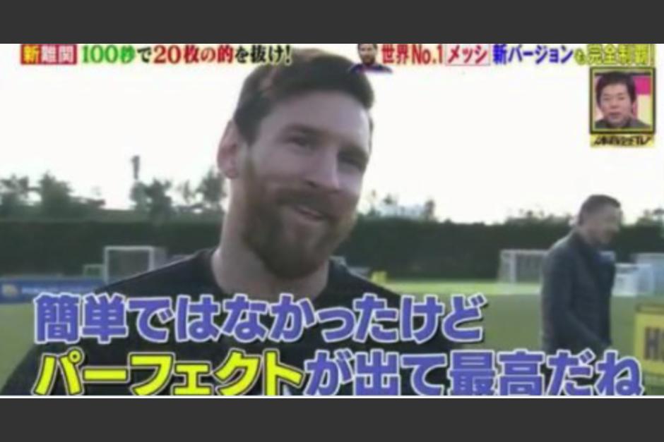 Lionel Messi volvió a superar el reto que le impuso la televisión japonesa. (Foto: captura de video)