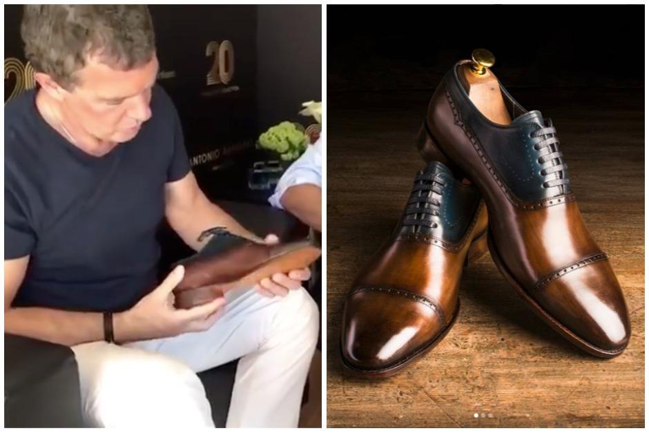 El actor español no pudo ocultar su sorpresa por el obsequio enviado por guatemaltecos. (Foto: Perera Shoemaker)