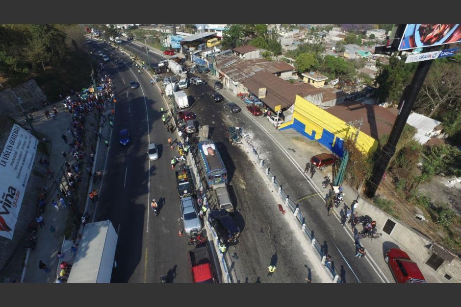 Más de 50 accidentes de tránsito ocurrieron en Mixco en 2017, todos relacionados con el transporte pesado. (Foto: Wilder López/Soy502)