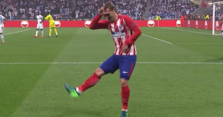 Así fue el peculiar festejo de Griezmann en la final de la Europa League. (Foto: captura de video)