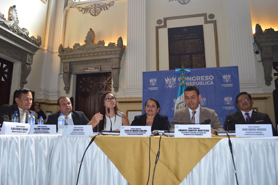 La Comisión de Deportes del Congreso de la República presentó las reformas a la Ley Nacional para el Desarrollo de la Cultura Física y del Deporte. (Foto: Rudy Martínez/Soy502)