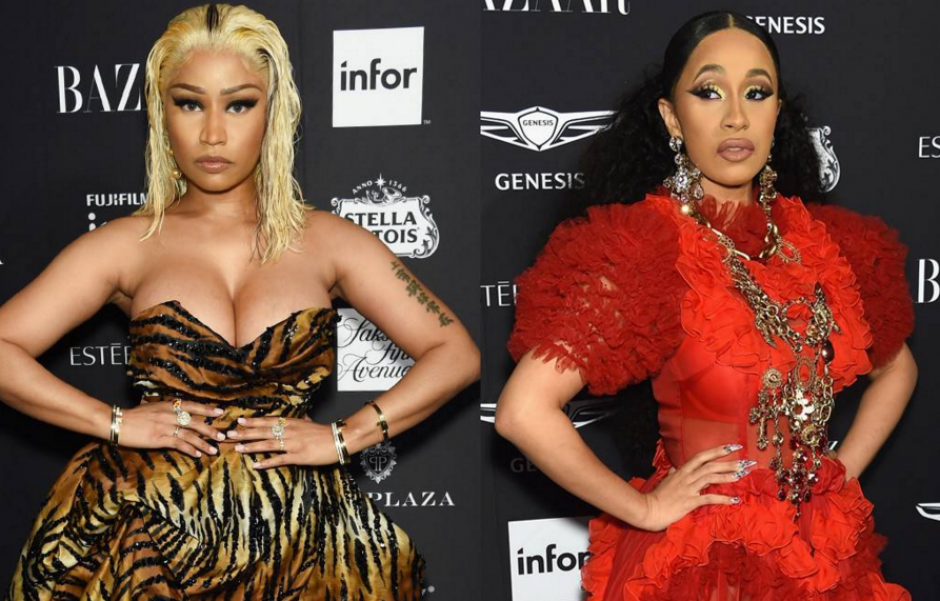NIcky MInaj y Cardi B protagonizaron un violenco momento en una fiesta de la revista Harper's Bazaar. (Foto: AFP para Harper's Bazaar) 