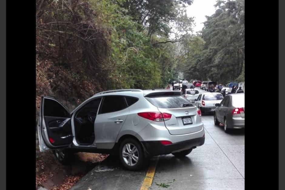 Una ola de accidentes se registraron esta mañana en la cuesta de Las Cañas. (Foto: captura pantalla) 