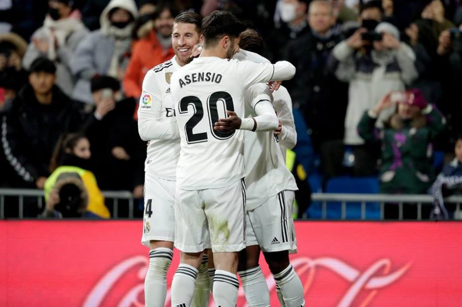 Así fue la celebración del gol de Lucas Vásquez. (Foto: AFP)
